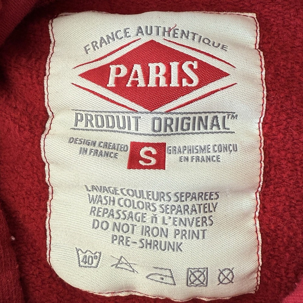VTG Paris Hoodie authentic From Paris Women S‎ Red Heavyweight Travel France - Picture 8 of 9